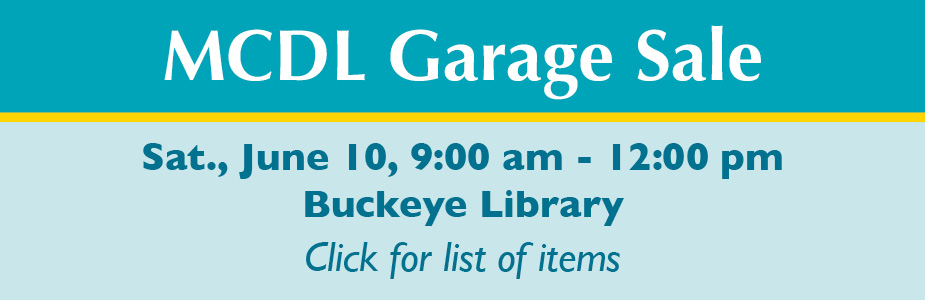 Sat. June 10 9:00 am - 12:00 pm Buckeye library